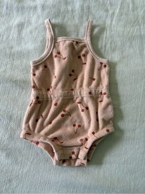 Quincy Mae Blush Pink Cherry Terry One-Piece NWOT